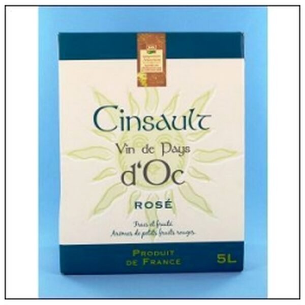 BIB 5 LIT CINSAULT ROSE VIN CEPAGE BELLE FRANCE