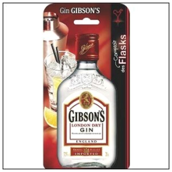 FLASK 20CL BLISTER GIN GIBSON'S 37,5°