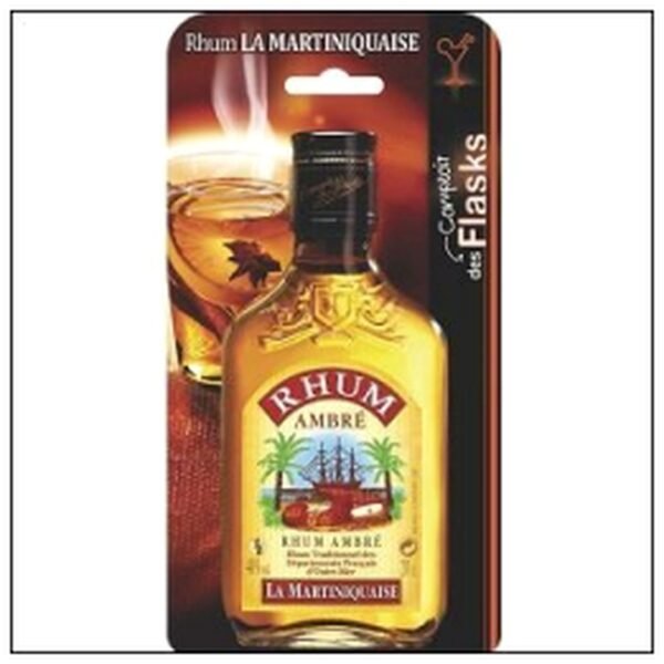 FLASK 20CL BLISTER RHUM AMBRE 40° MARTINIQUAISE