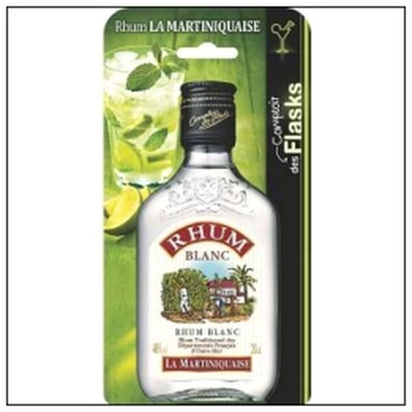 FLASK 20CL BLISTER RHUM BLANC 40° MARTINIQUAISE