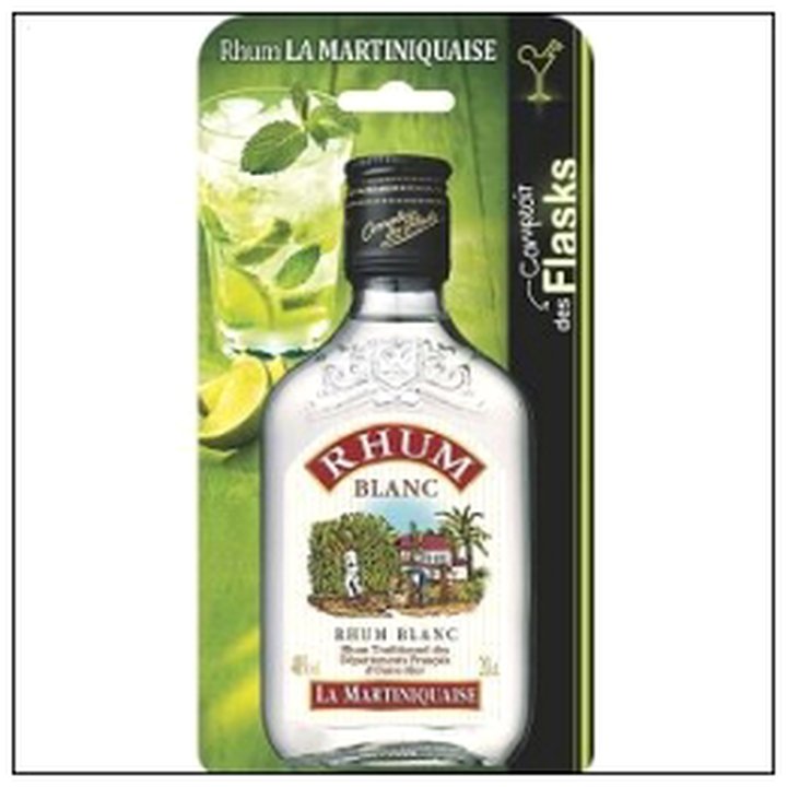 CAT-04683 FLASK 20CL BLISTER RHUM BLANC 40° MARTINIQUAISE - Image 1