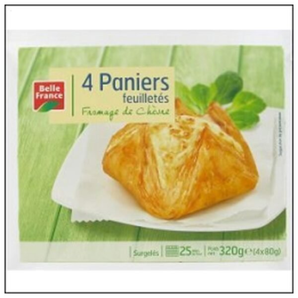 L.4 PANIERS FEUILLETE AU CHEVRE 80G BELLE FRANCE