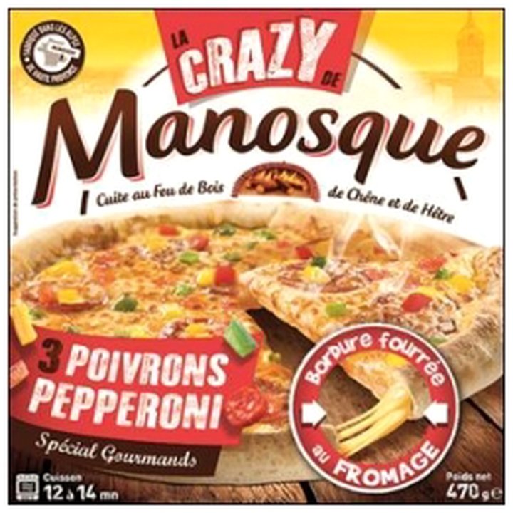 CAT-04732 PIZZA CRAZY PEPPERONNI 470G PIZZ MANOSQUE - Image 1