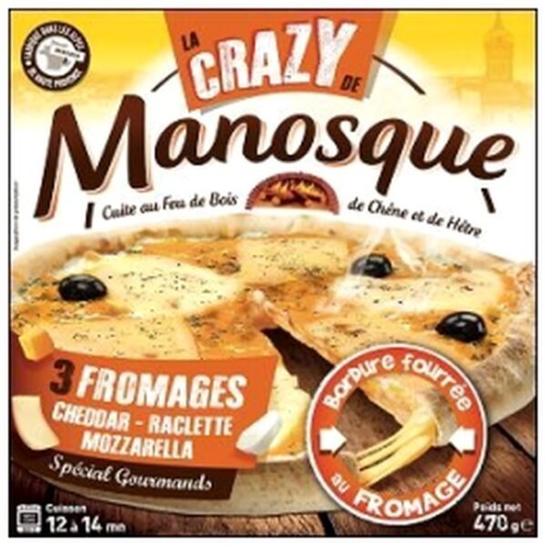 PIZZA CRAZY TOUT FROMAGE 470G PIZZA MANOSQUE