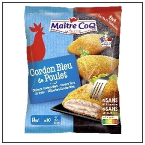 CORDON BLEU POULET 1KG SURGELE MAITRE COQ
