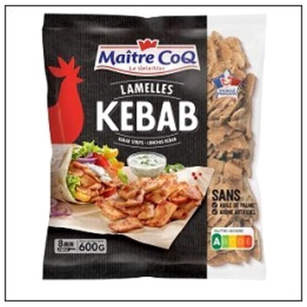 LAMELLES KEBAB CUITES NAT 600G MAITRE COQ SGL