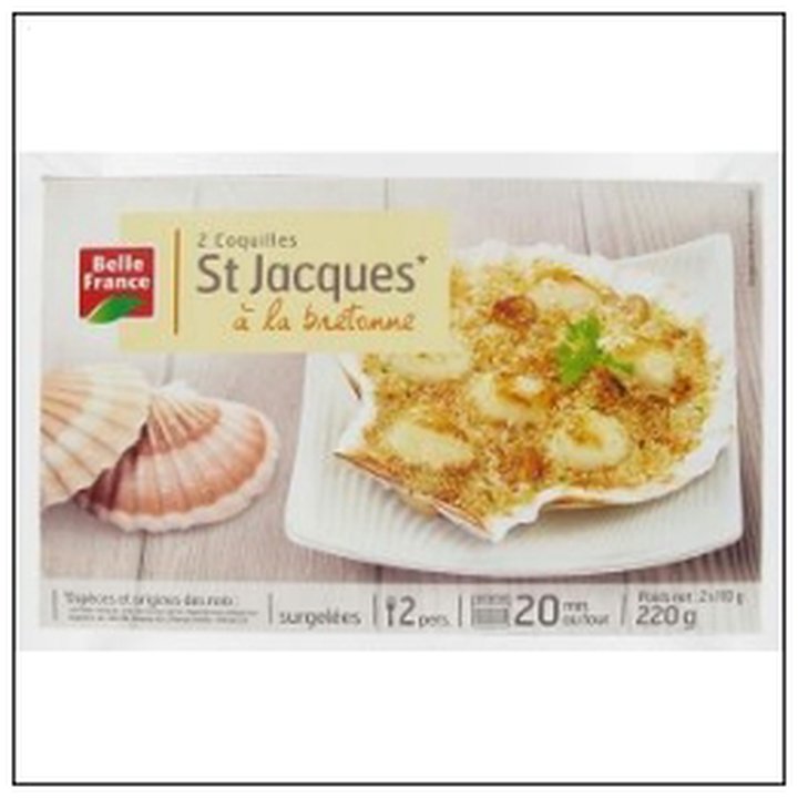 CAT-04839 COQUIL.ST.JACQUES 2X110G BRETONNE SURGEL.B.FRANCE - Image 1