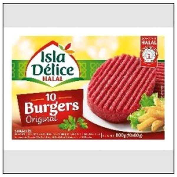 B.10 HAMBURGERS HALAL 80G SURGELES ISLA DELICE