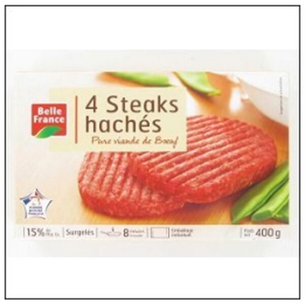 4 STEACKS HACHES 100G 15% V.B.F.SURG.BELLE FRANCE