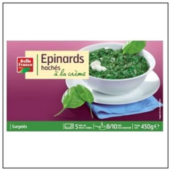 EPINARDS HACHE A LA CREME 450G BELLE FRANCE SURGELE