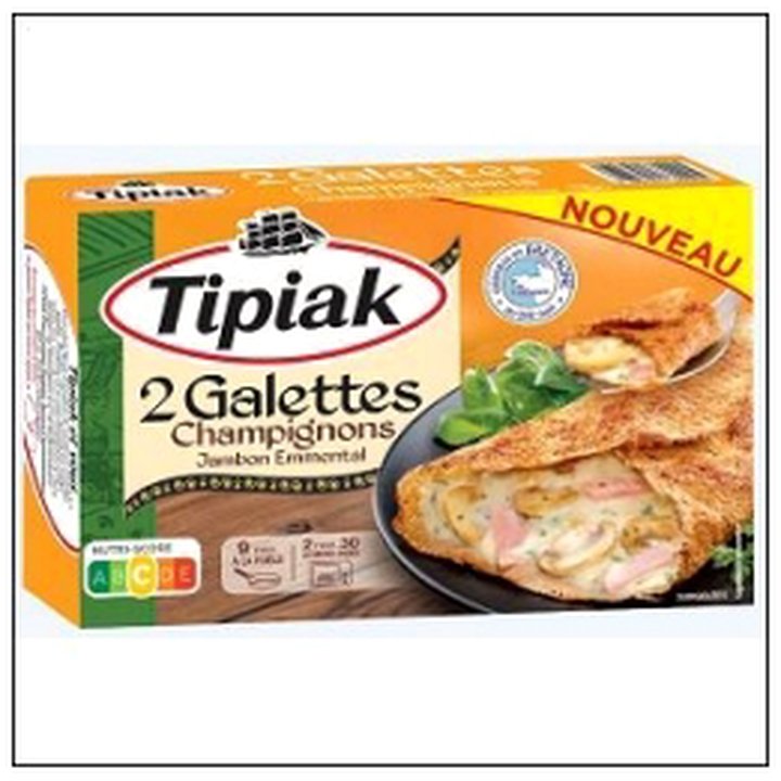 CAT-04926 2 GALETTES JAMBON FROMAGE CHAMPIGNONS 250G TIPIAK - Image 1