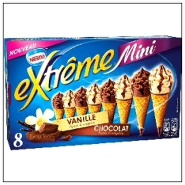 MINI CONE EXTREME 4 VANIL + 4 CHOCOLAT