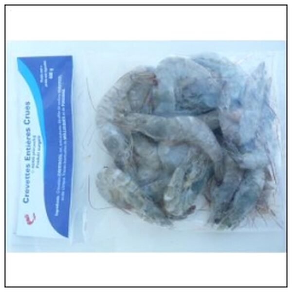 CREVETTES ENTIERES CRUES CAL.40/60 SACHET 400G