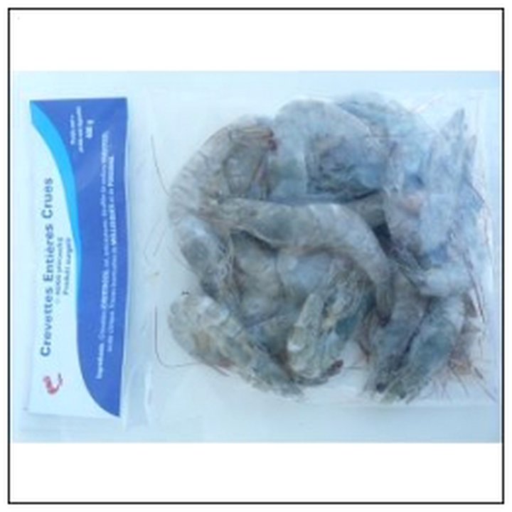 CAT-05074 CREVETTES ENTIERES CRUES CAL.40/60 SACHET 400G - Image 1