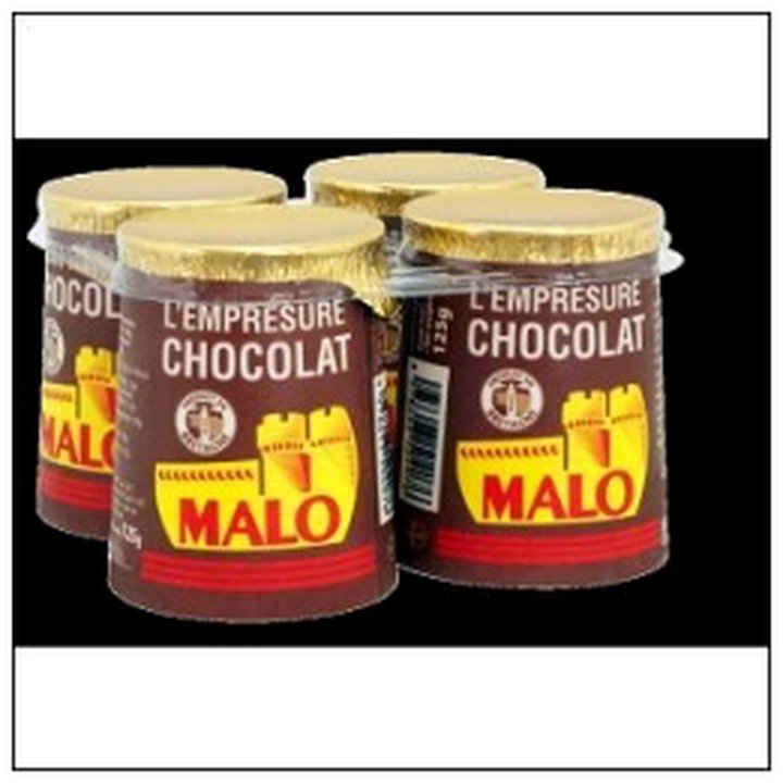 CAT-05115 YAOURT EMPRESURE CHOCOLAT POT CARTON 4X125 ST MALO - Image 1