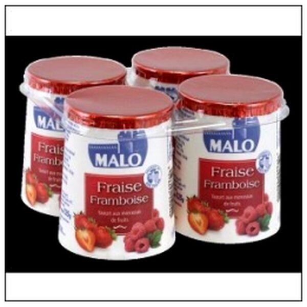 YAOURT FRAISE/FRAMBOISE POT CARTON 4X125G ST.MALO