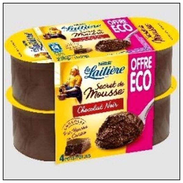 SECRET MOUSSE CHOCOLAT NOIR 4X59G LA LAITIERE