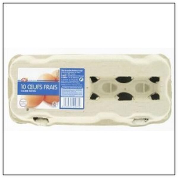 BTE 10 OEUFS FRAIS MOYENS ELEVE AU SOL ECOPRIX*