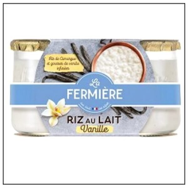 L.2 RIZ LAIT VANILLE POT VERRE 160G LA FERMIERE