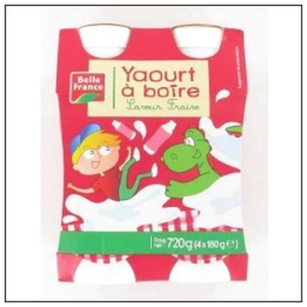 YAOURT A BOIRE FRAISE 4X180G BELLE FRANCE
