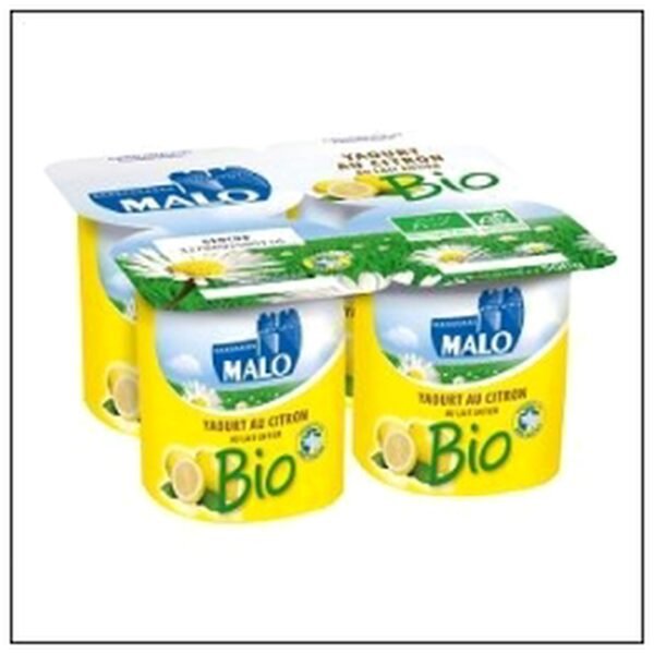 YAOURT BIO CITRON 125G X4 MALO