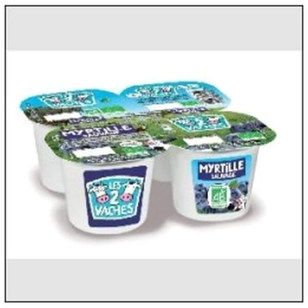 LES 2 VACHES YAOURT FRUIT BIO MYRTILLES 4X115