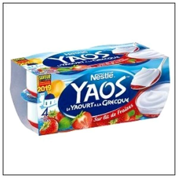 YAOURT GRECQUE YAOS S/LIT FRAISE 4X125G NESTLE