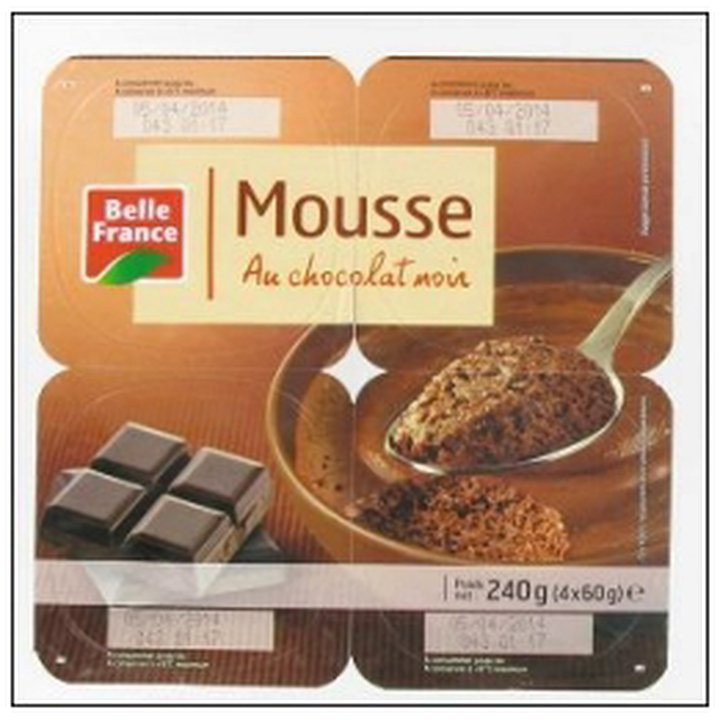 CAT-05406 MOUSSE CHOCOLAT NOIR 4X60 G BELLE FRANCE - Image 1