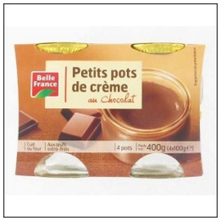 CAT-05415 PETIT POT DE CREME SAVEUR CHOCOL.4X100 BELLE FRANCE - Image 1