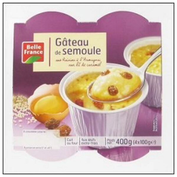 GATEAU DE SEMOULE RAISINS S/LIT CARAMEL 4X100G B.F