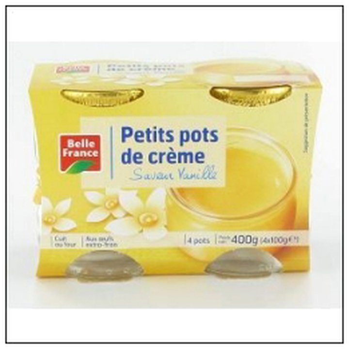 CAT-05419 PETIT POT DE CREME SAVEUR VANIL.4X100G BELLE FRANCE - Image 1