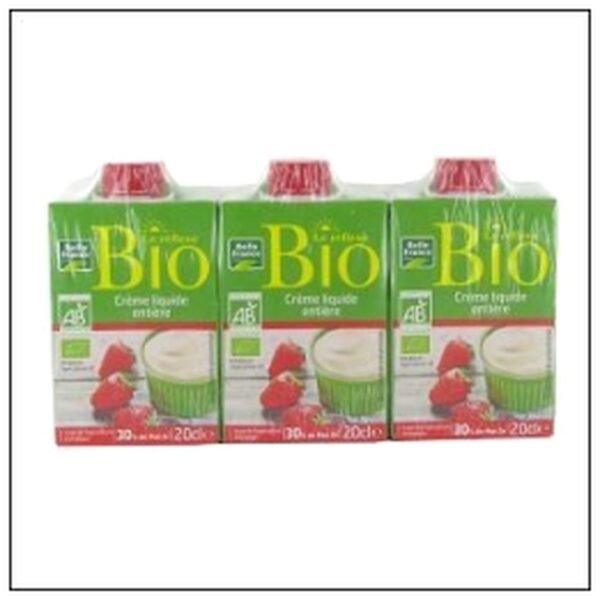 BRICK 3X20 CREME ENTIERE 30% UHT BIO BELLE FRANCE