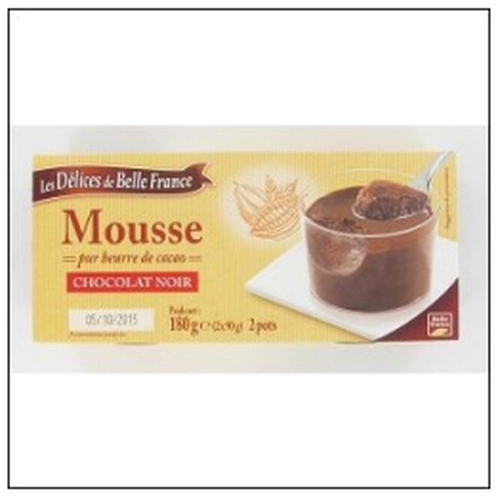 CAT-05432 MOUSSE CHOCOLAT NOIR 2X90 G DELICE BELLE FRANCE - Image 1
