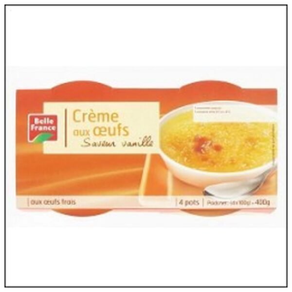 CREME AUX OEUFS VANILLE 4X100 BELLE FRANCE