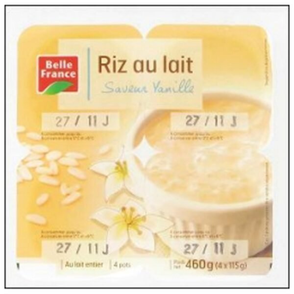 RIZ AU LAIT SAVEUR VANILL 4X115 BELLE FRANCE