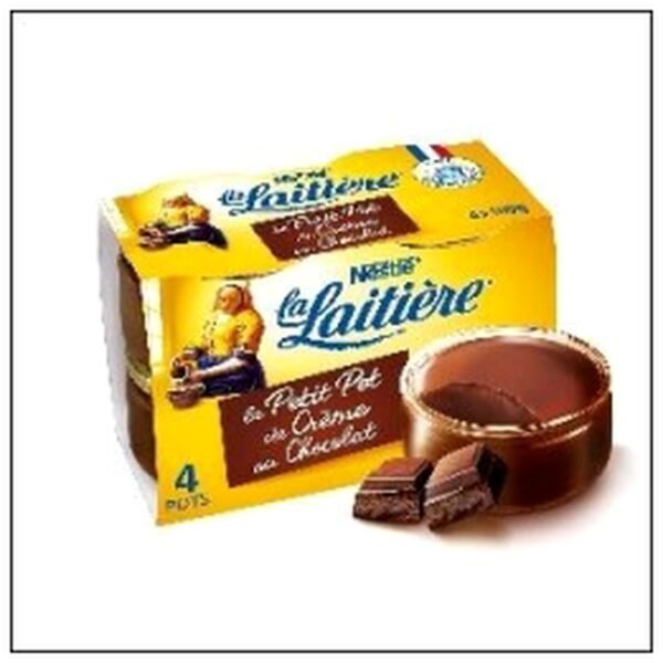 PETIT POT CREME CHOCOLAT 4X100 LA LAITIERE