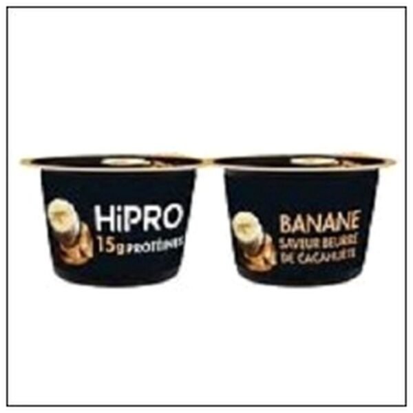 HIPRO YAOURT 0% PROTEINE BANANE CACAHUETE 2X160G
