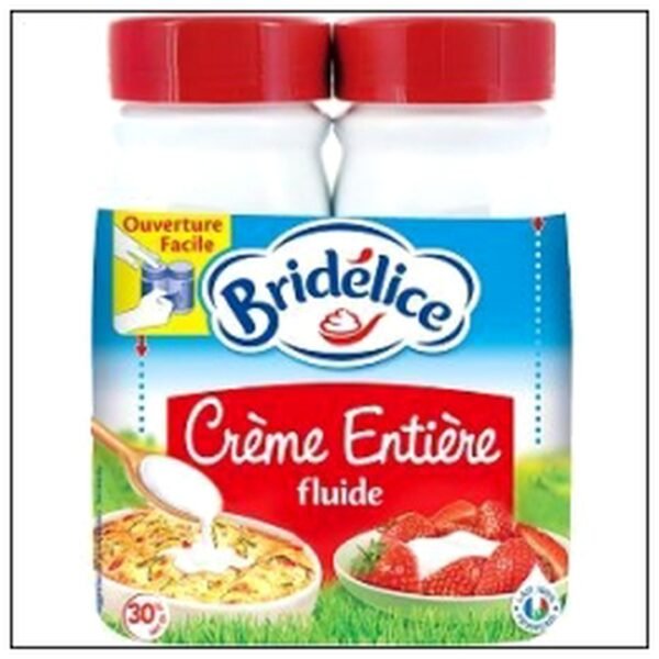 CREME ENTIERE UHT 30 % MG BRIDELICE BOUT. 2 X 25CL
