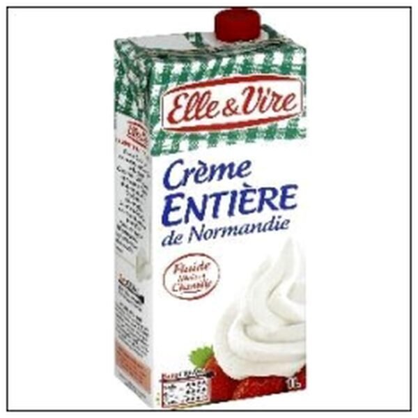 BRIK LITRE CREME ENTIERE NORMANDE ELLE ET VIRE