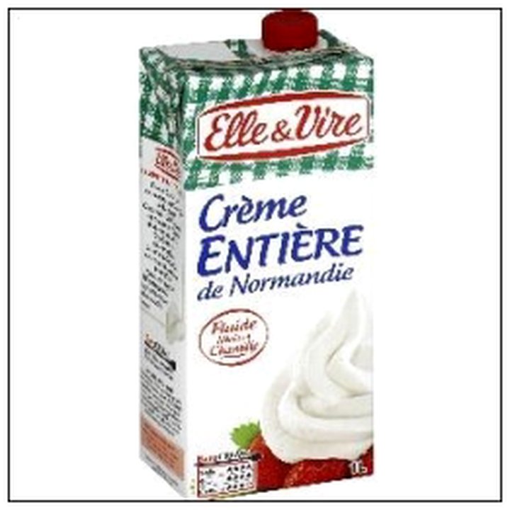 CAT-05509 BRIK LITRE CREME ENTIERE NORMANDE ELLE ET VIRE - Image 1