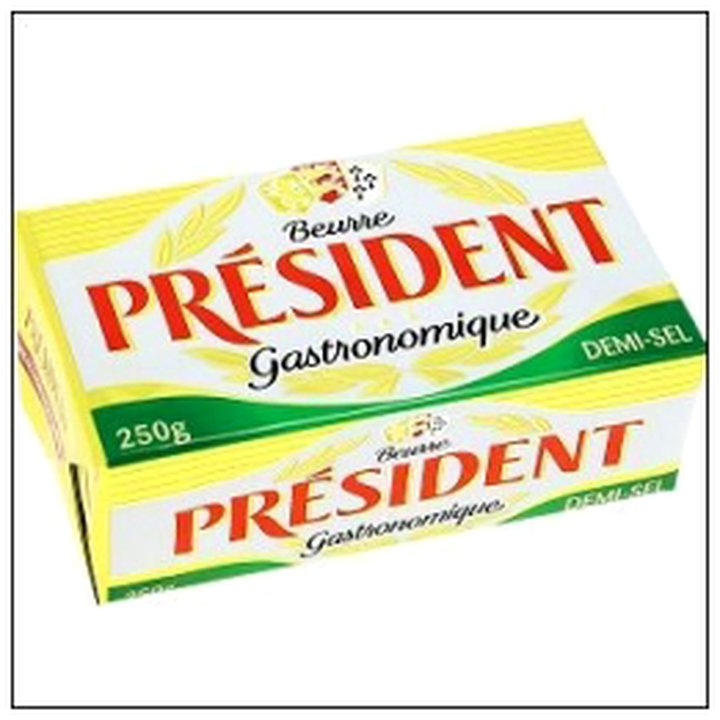 CAT-05518 PLAQ.250G BEURRE 1/2 SEL GASTRONOMIQUE PRESIDENT - Image 1