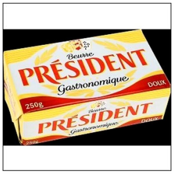 PLAQUET.250G BEURRE DOUX GASTRONOMIQUE PRESIDENT