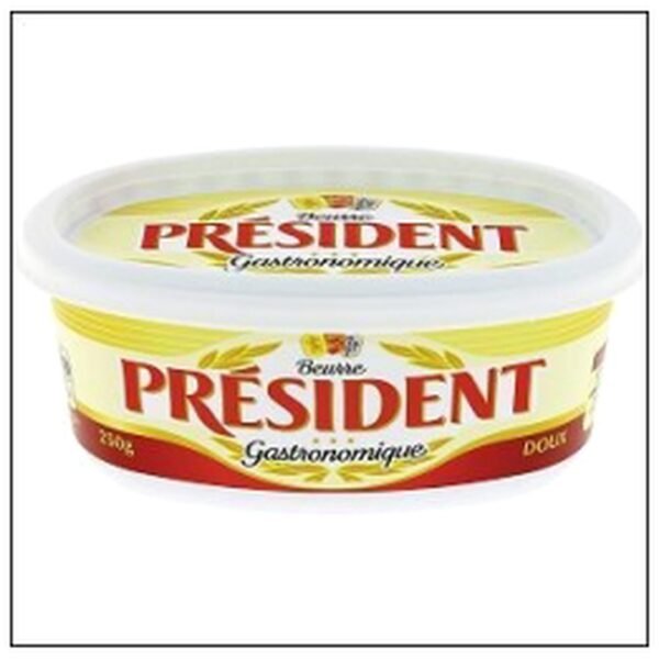 BEURRIER BEURRE DOUX 250G PRESIDENT