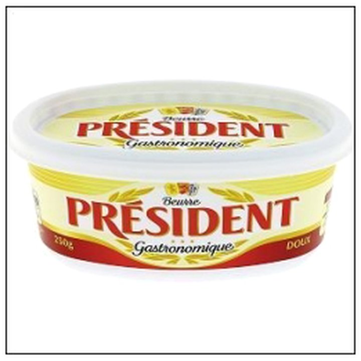 CAT-05520 BEURRIER BEURRE DOUX 250G PRESIDENT - Image 1