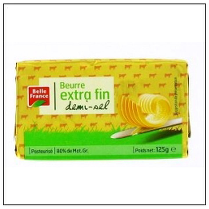 CAT-05524 PLAQ.125G BEURRE 1/2 SEL FIN BELLE FRANCE - Image 1