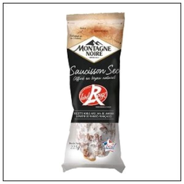 SAUCISSON SEC LABEL ROUGE 225G MONTAGNE NOIRE