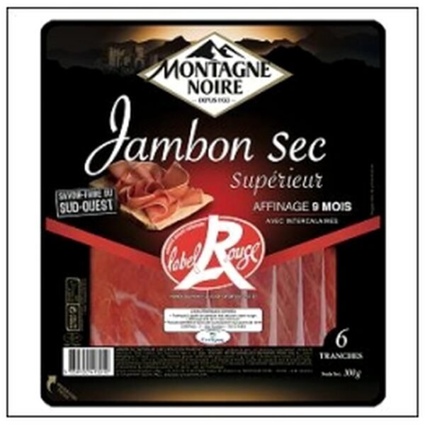 6 T JAMBON SEC LABEL ROU- GE 100G MONTAGNE NOIRE