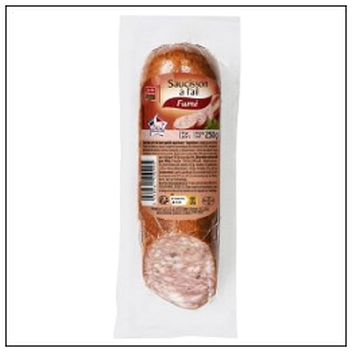 CAT-06060 SAUCISSON CUIT A L'AIL FUMES 250G BELLE FRANCE - Image 1