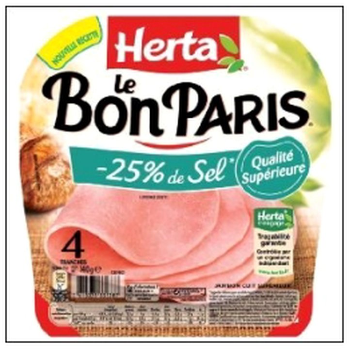 CAT-06087 4 T JAMBON BON PARIS -25% SEL 140G HERTA - Image 1