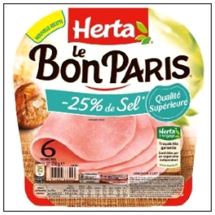 CAT-06088 6 T.JAMBON LE BON PARIS- 25% SEL 210G HERTA - Image 1